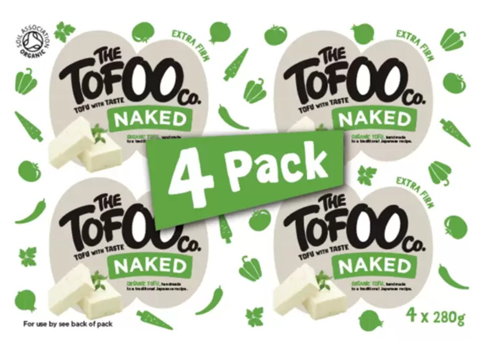 The Tofoo Co. Naked Organic Tofu, 4 x 280g (1.120kg)